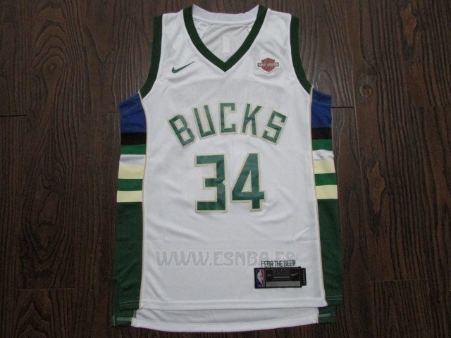 Camiseta Milwaukee Bucks Giannis Antetokounmpo #34 2017-18 Blanco